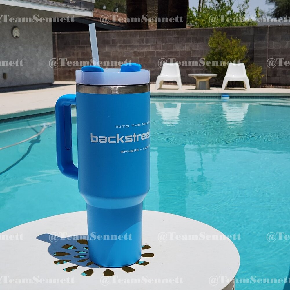 Backstreet Boys Tumbler / Into the Millennium Sphere Las Vegas / Blue 40 oz Cup
